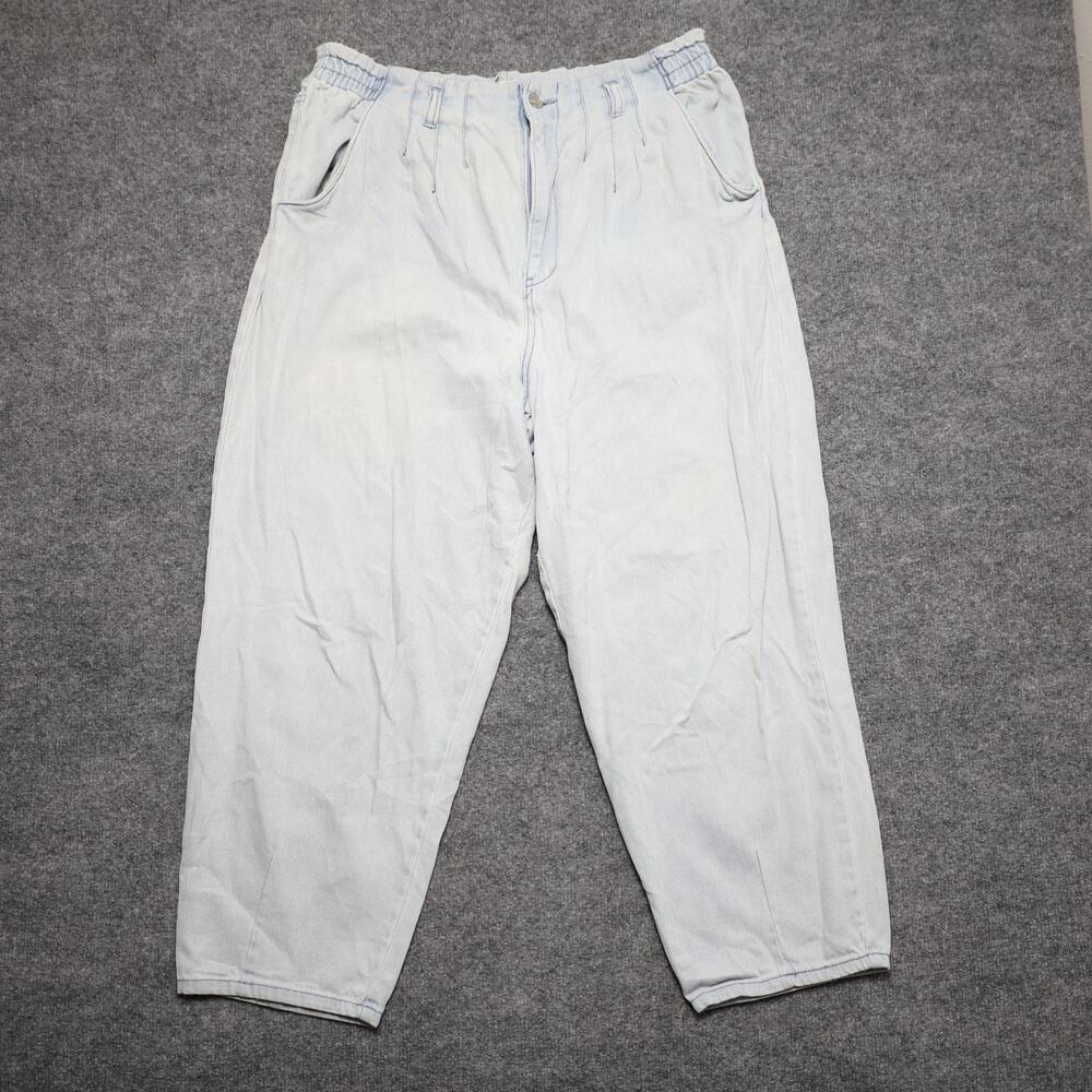 Rewind Jeans Juniors 17 Light Wash Blue High Rise Relaxed Tapered Elastic Denim